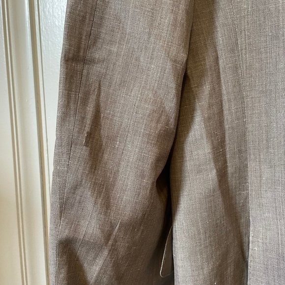 Canali Men's Single-Breasted Wool-Linen Taupe Blazer, US 36 / EU 52 - Picture 7 of 13